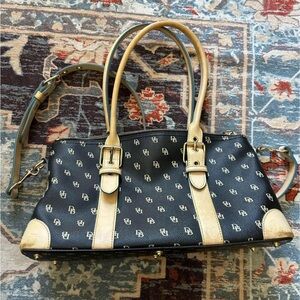 Dooney & Bourke Black and Cream Shoulder Bag & Crossbody Bag